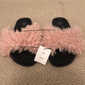 Urban outfitters fuzzy slip on shoes